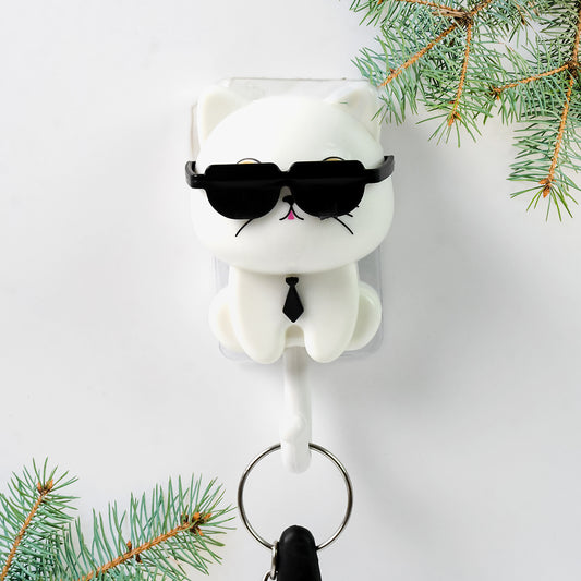 Cat Hook For Wall Cute Cat Key Hook With Sunglasses